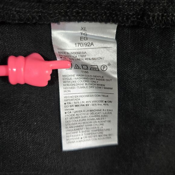 Old Navy Linen Blend Wrap Mini Skort Black Jack Size XL High Waist 4" Inseam - Picture 4 of 10